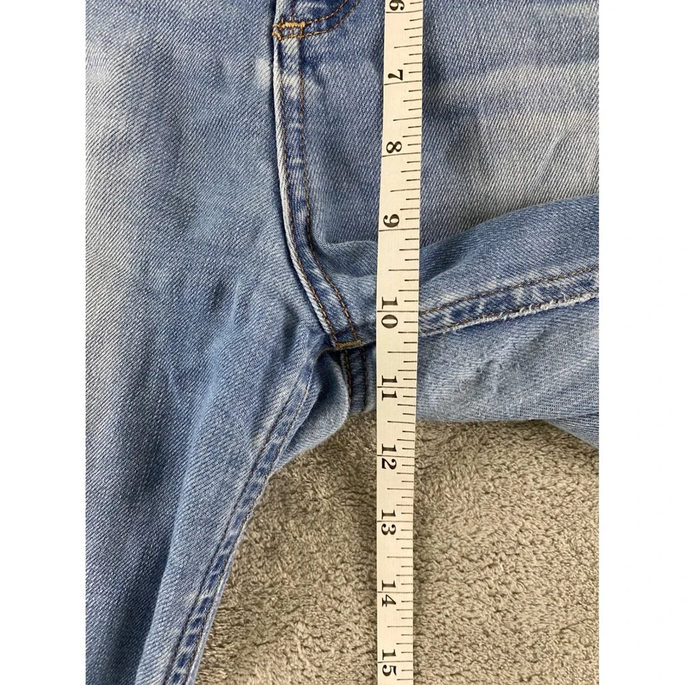 Express Jeans Ankle Legging High Rise Distressed Raw Hem Light Wash Blue 6R